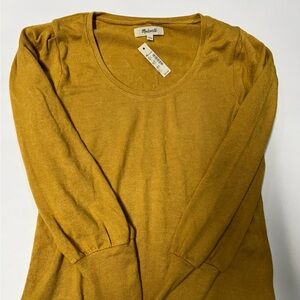 Madewell Mustard Yellow Balloon Sleeve Top